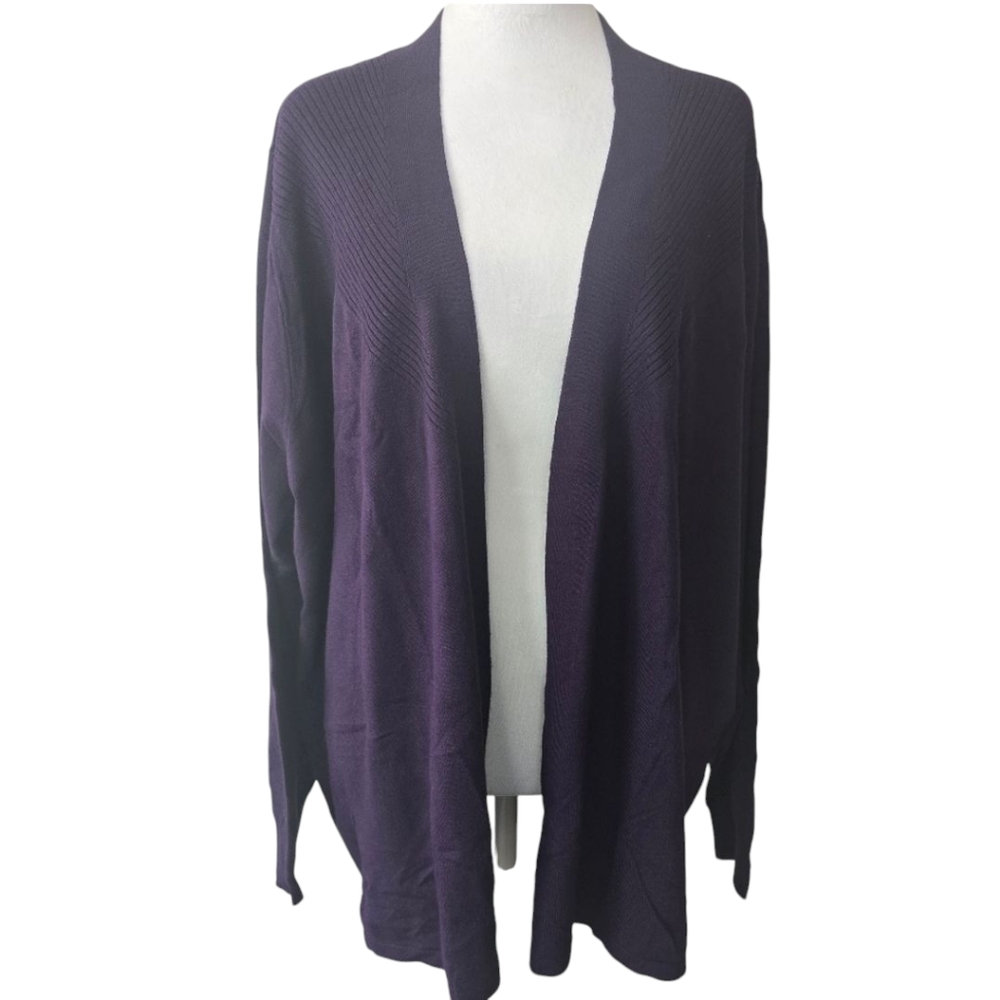 Lane Bryant Open Front Long‎ Sleeve Purple Cardigan Size 26/28